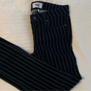 Paige Verdugo ultra skinny flocked stripe jeans